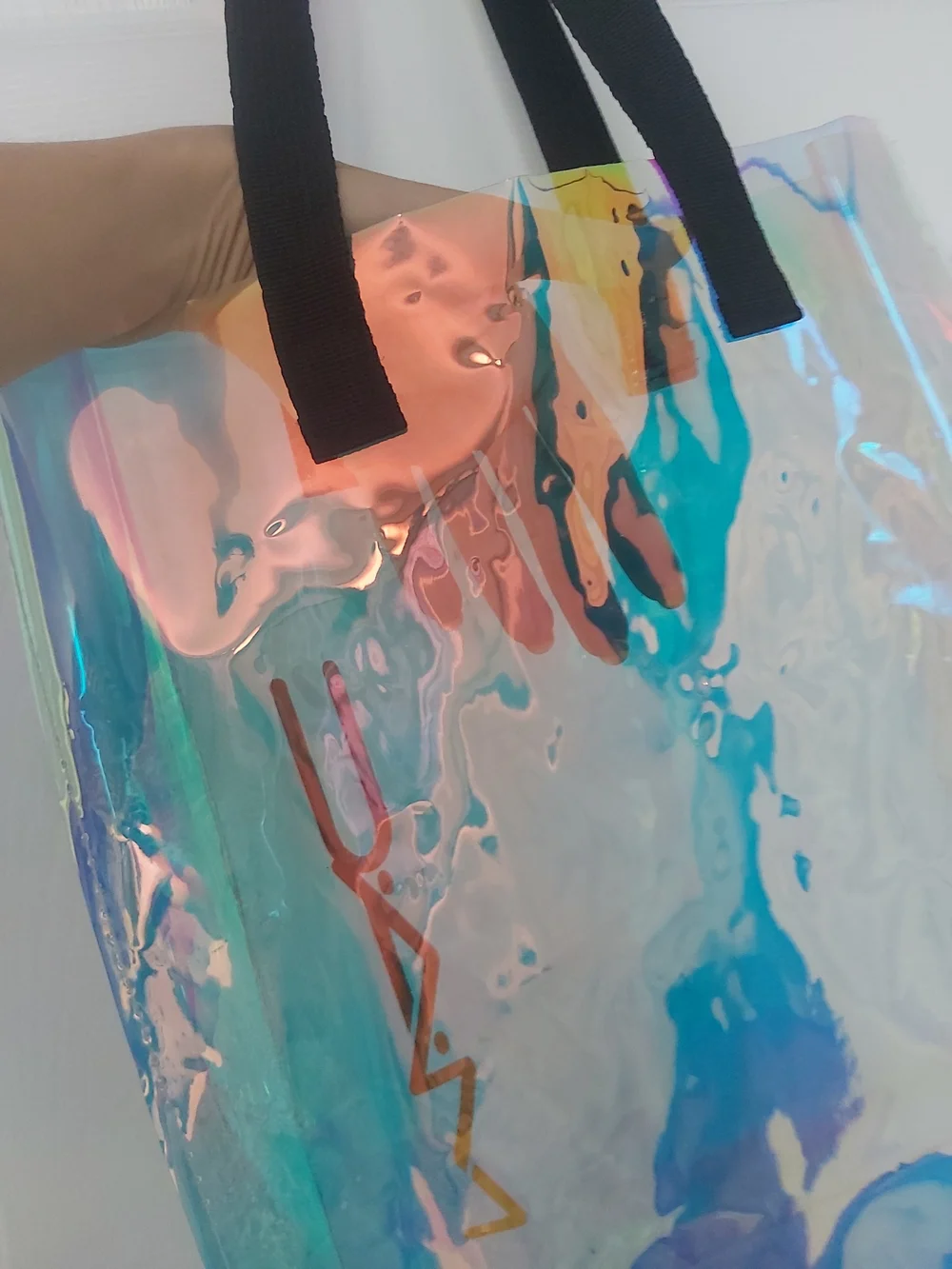 MAC Cosmetics Iridescent Holographic Tote Bag in Multi - Picture 3 of 11
